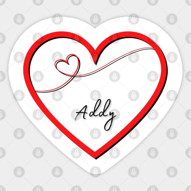 ADDY  Name in Heart Sticker by EmoteYourself